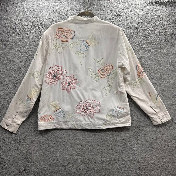 Vintage Alex Kim Women's Large Floral Embroidered Jacket Button Up Lined‎ EUC - Picture 9 of 11